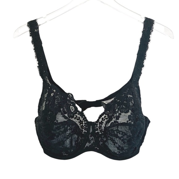 La Perla Black Lace Underwire Bra 40D Made In Italy - Picture 1 of 11